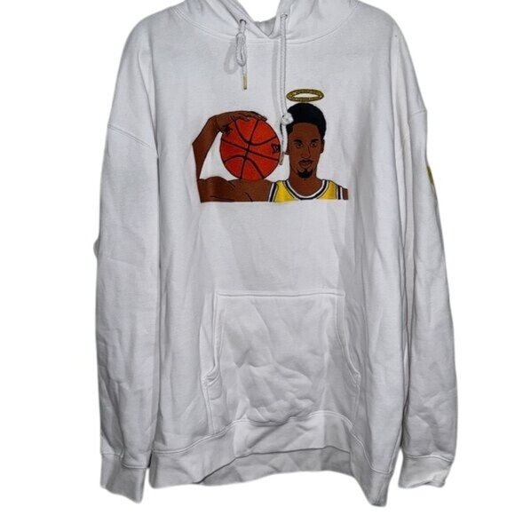 Independent Trading Company Other - Kobe Bryant Tribute Hoodie 2XL White With Basketball & Halo Embroidery By Indepe